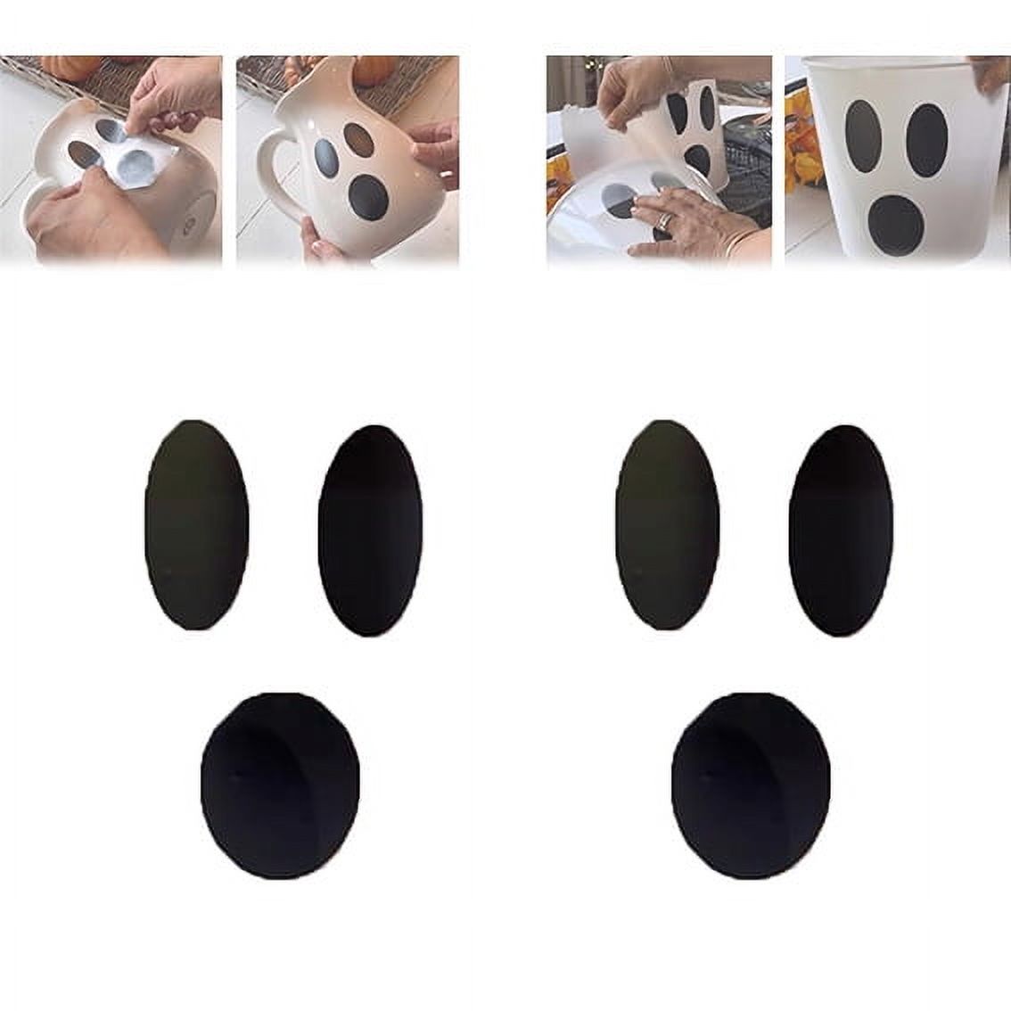 Halloween Ghost Face Stickers - Ghost Face Stickers for Ghost Bucket Decor, Halloween Bucket Ghost Face Decorative Cute Ghost Eyes Stickers Decal Ghost Stickers for Flower Pot, Bowl, Bucket